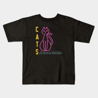 Cats: The Epitome of Feline Finesse and Unwavering Independence (Motivation and Inspiration) Kids T-Shirt